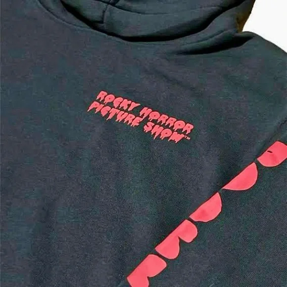 Rocky Horror Picture Show XL Black Sweatshirt Hoodie H&M Divided Cotton Blend - Picture 2 of 9